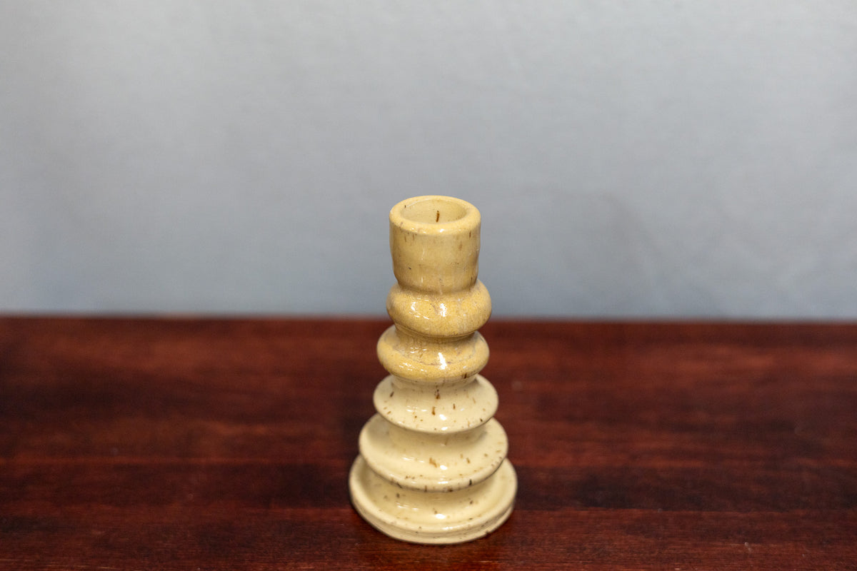 Candle stick holder - small - speckled yellow