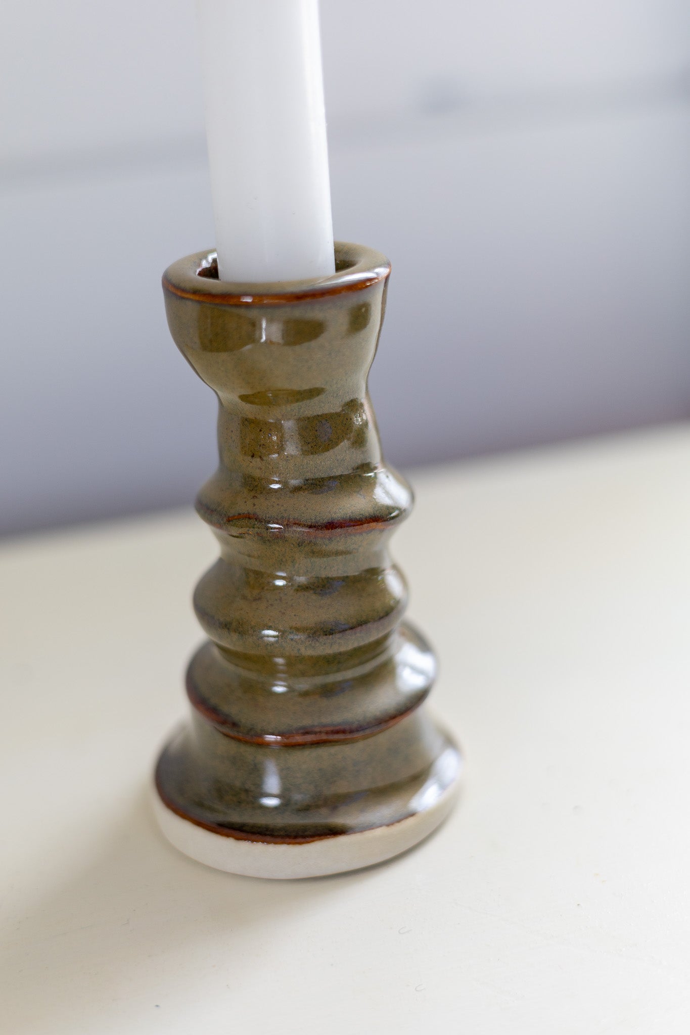 Candle stick holder - small - green