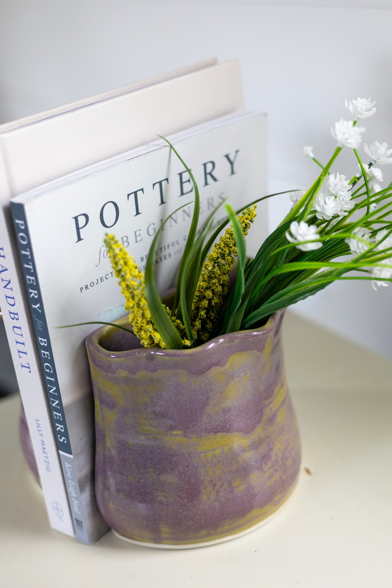 Vase bookends - XL - green/purple