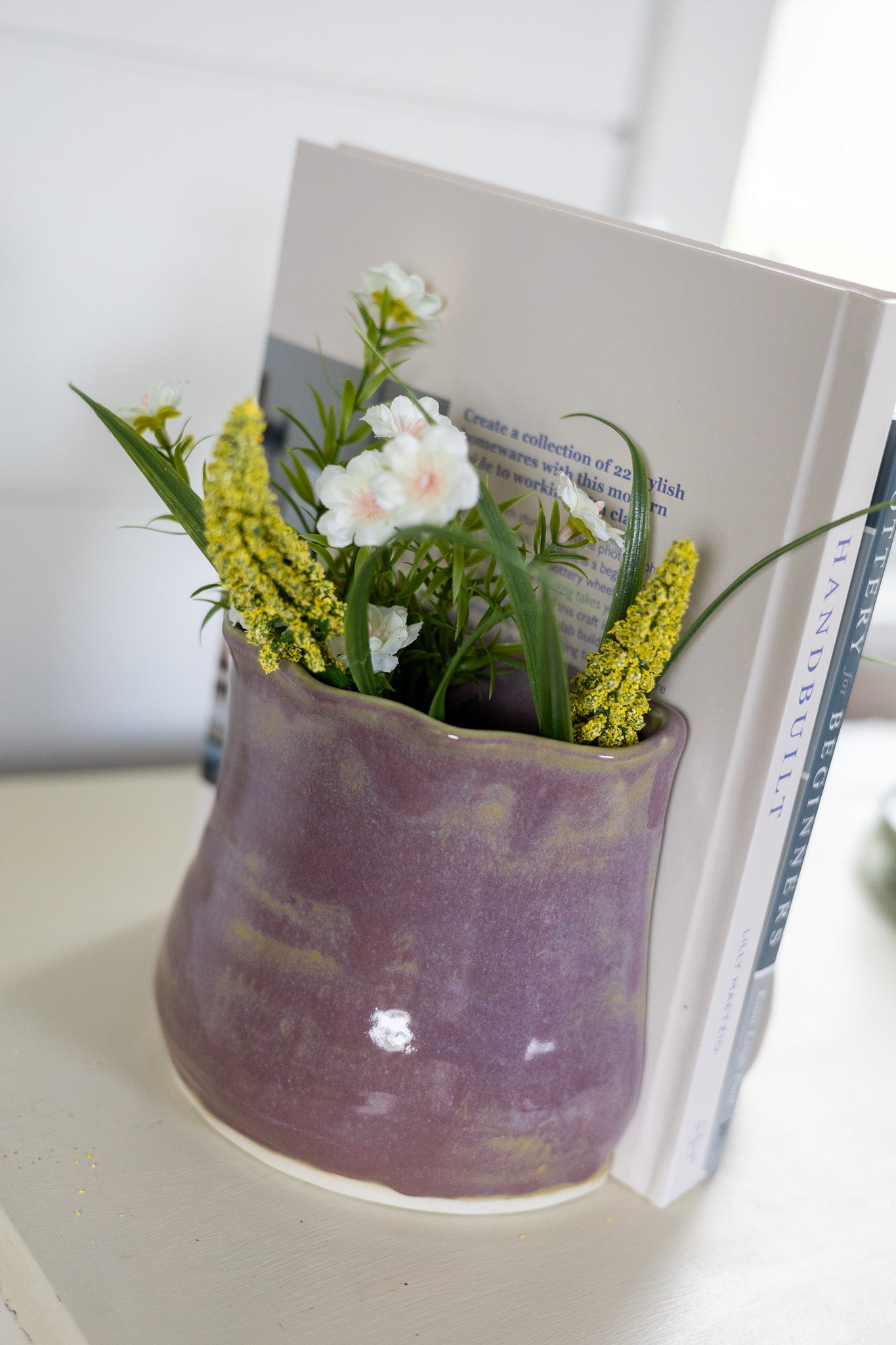 Vase bookends - XL - green/purple