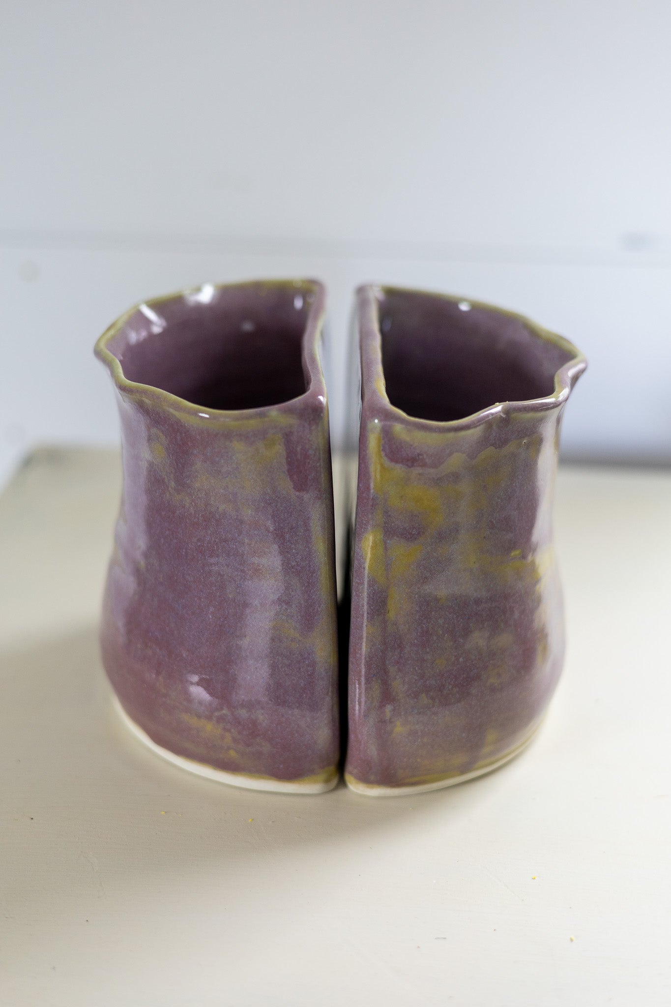 Vase bookends - XL - green/purple