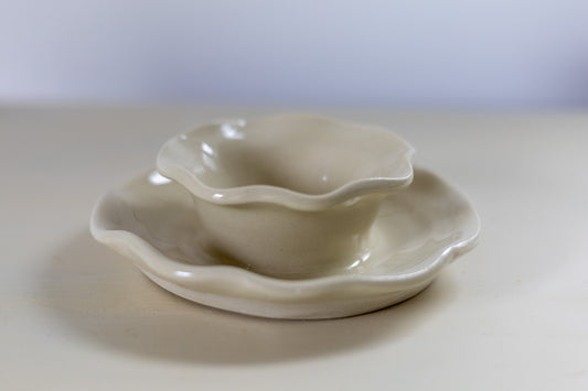 Jewelry dish - small - cream