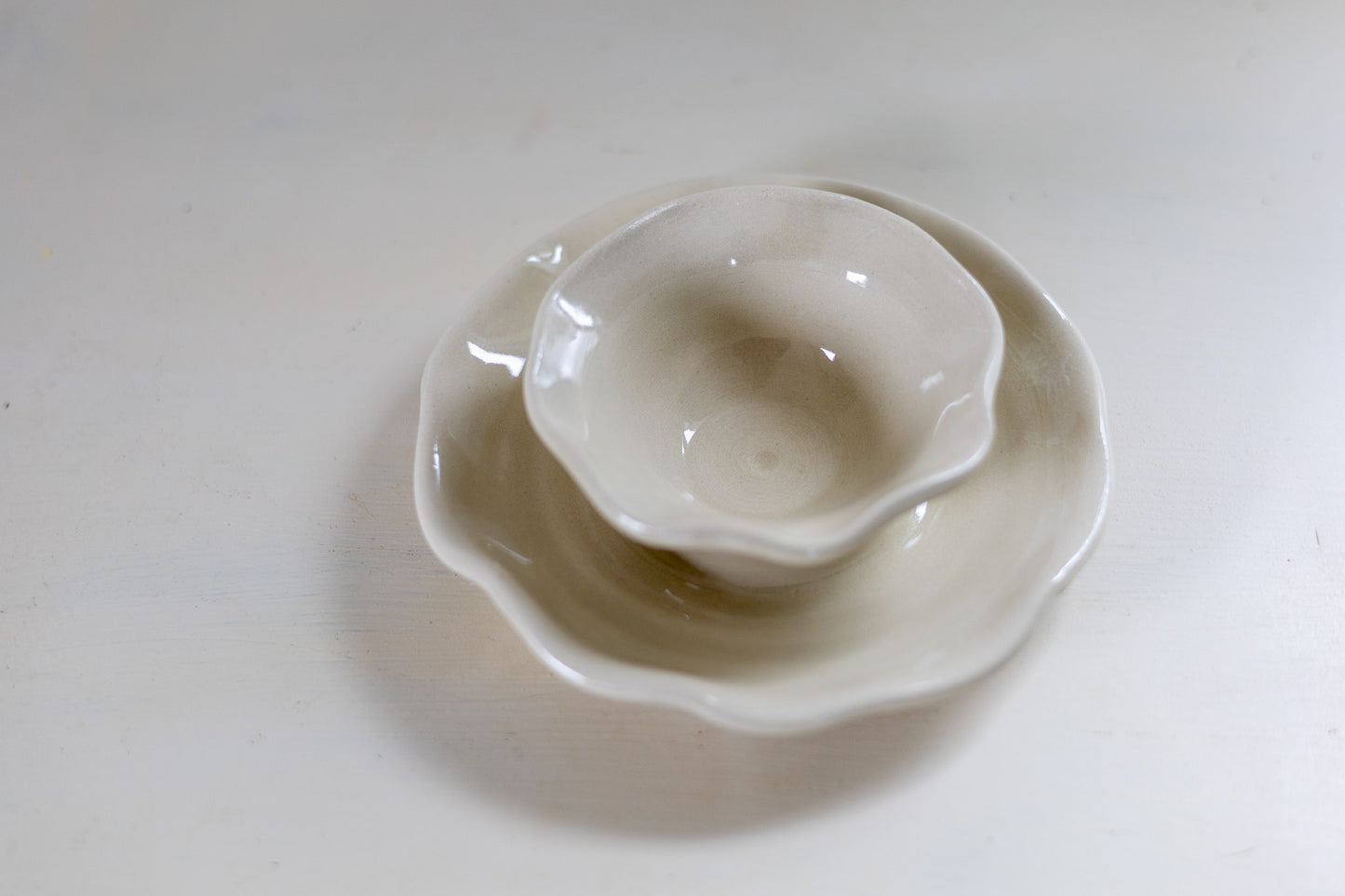 Jewelry dish - small - cream