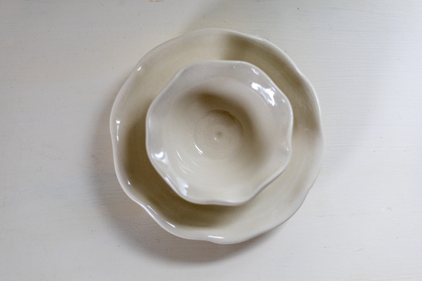 Jewelry dish - small - cream