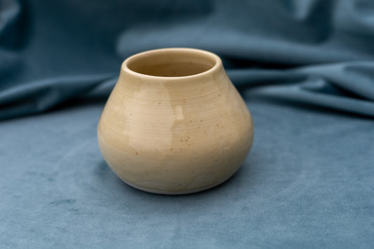 Bulbous jar - small - yellow speck - narrow mouth