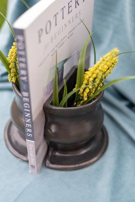 Vase bookends - large - charcoal