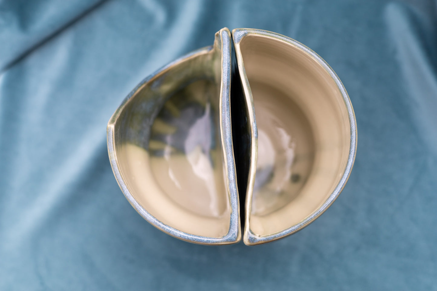 Vase bookends - large - green/blue - asymmetrical - SECOND