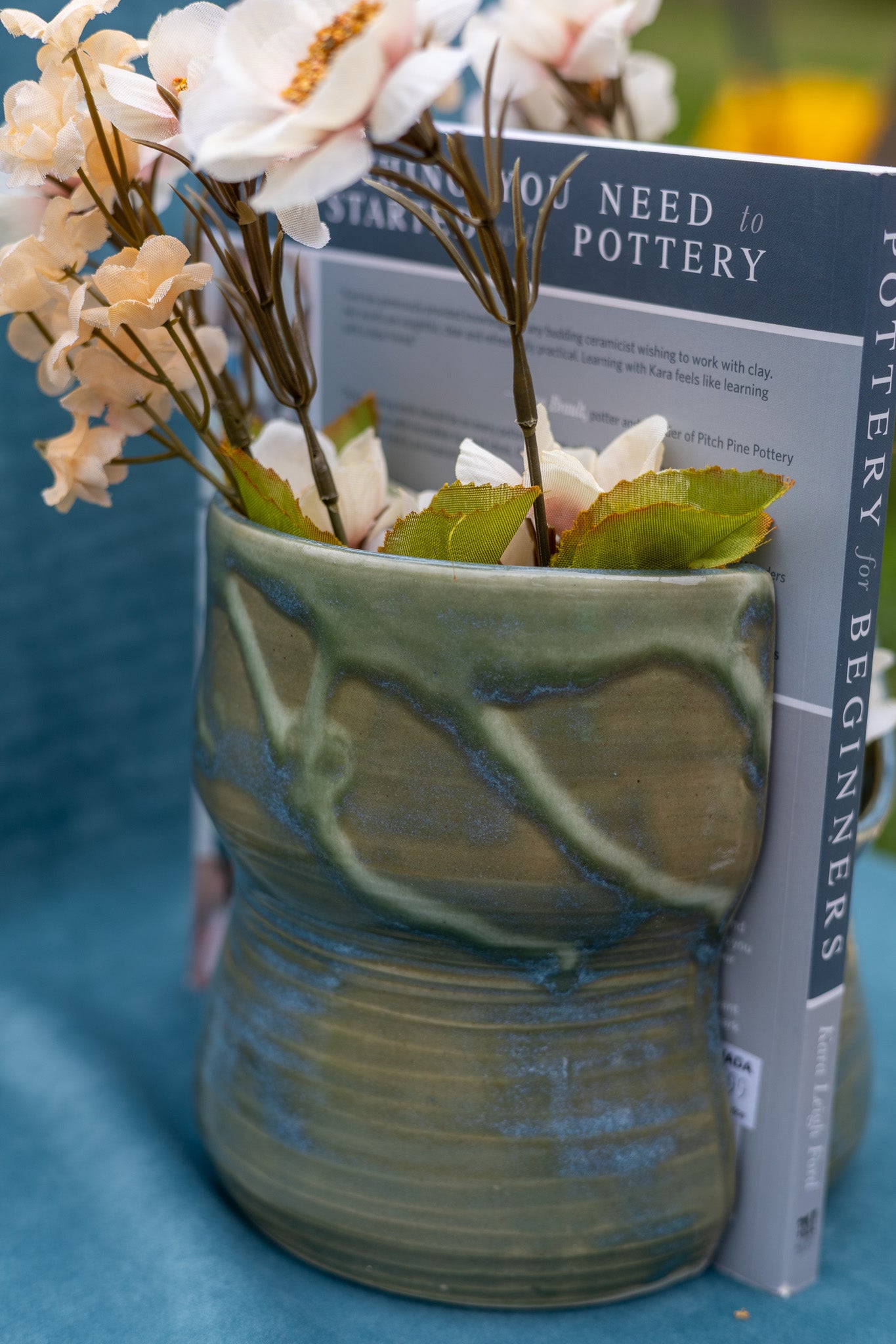 Vase bookends - large - green/blue - asymmetrical - SECOND