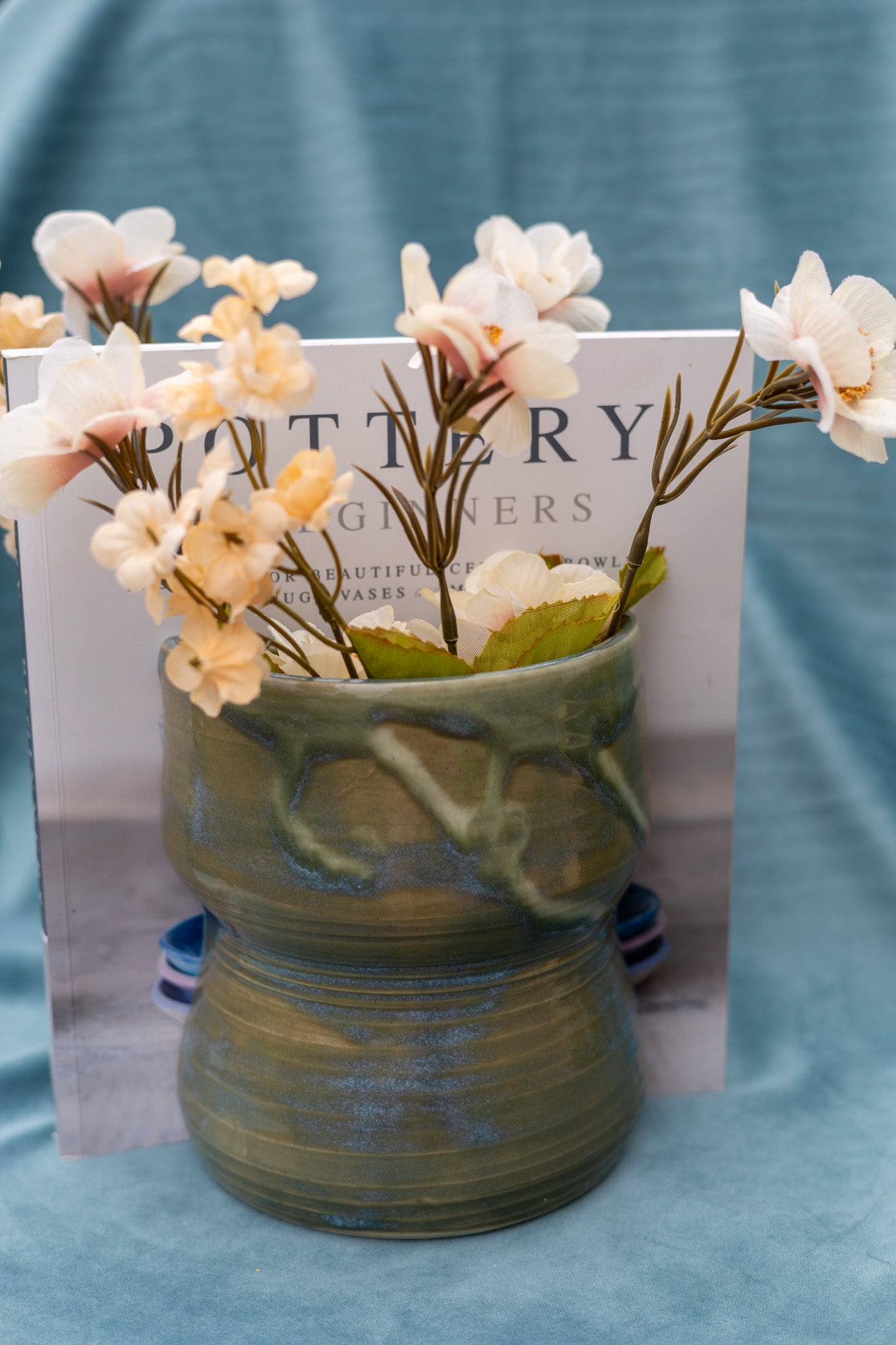 Vase bookends - large - green/blue - asymmetrical - SECOND
