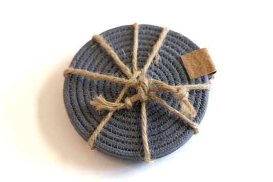 Grey rope coasters