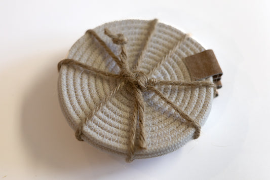 Cream rope coasters