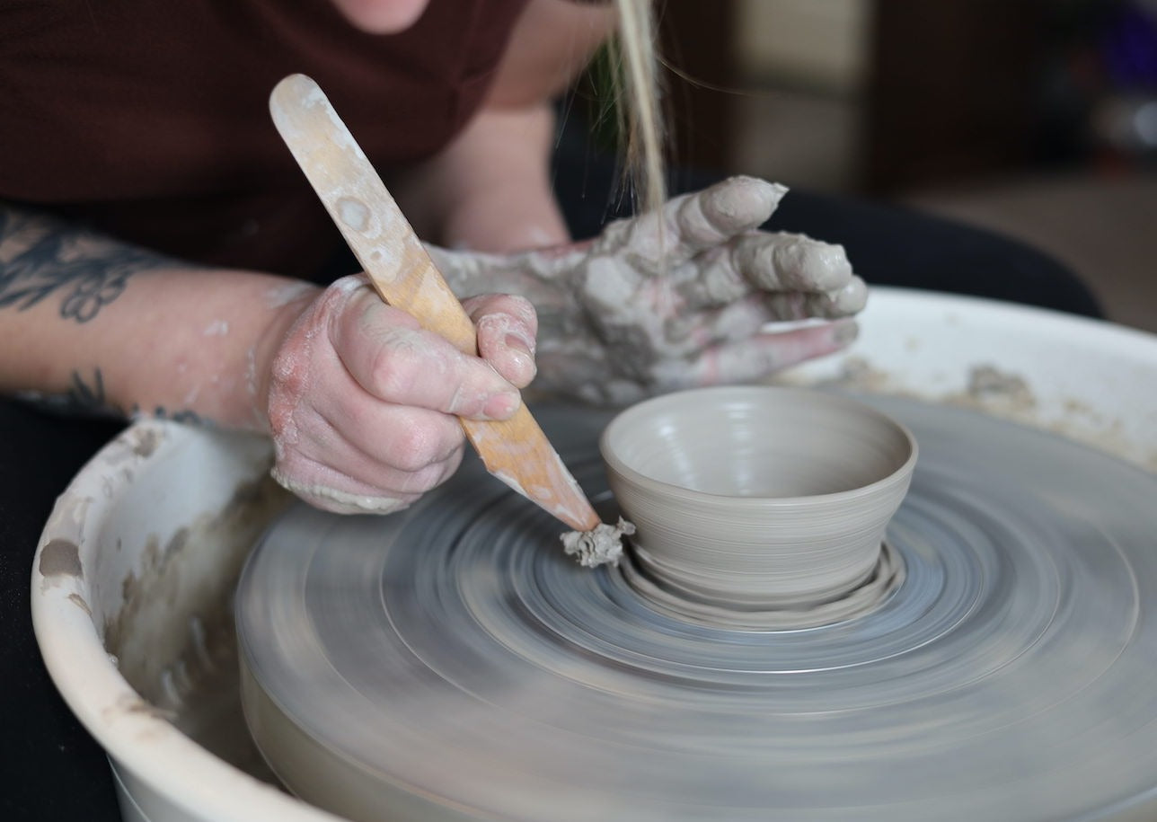 Pottery wheel lesson for beginners